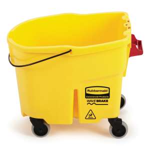 Rubbermaid Commercial, WaveBrake, 35qt, Mop Bucket w/o Wringer, Yellow
