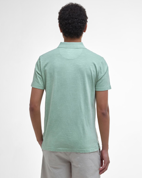 Pigment Dye Slub Polo Shirt Seagrass