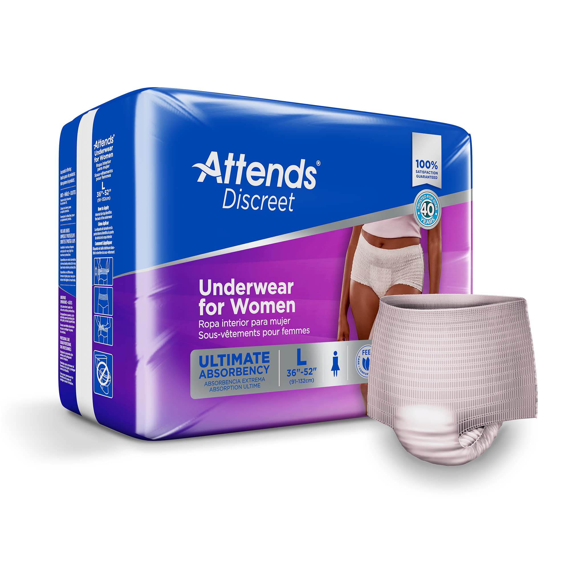 Attends® Discreet Women's Underwear, Level 5, Large