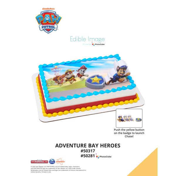 PAW Patrol Adventure Bay Heroes The Magic of Cakes® PhotoCake® Enhanced Background Page