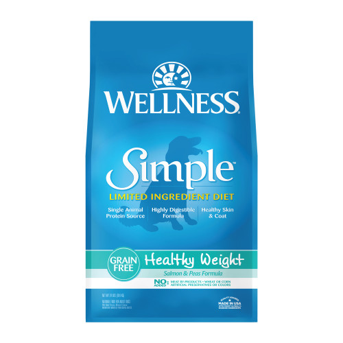 Wellness Simple Grain Free Healthy Weight Salmon and Peas Recipe Front packaging