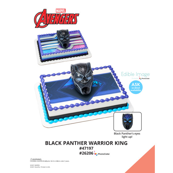 MARVEL Avengers Black Panther Warrior King The Magic of Cakes® PhotoCake® Enhanced Background and Icing Page