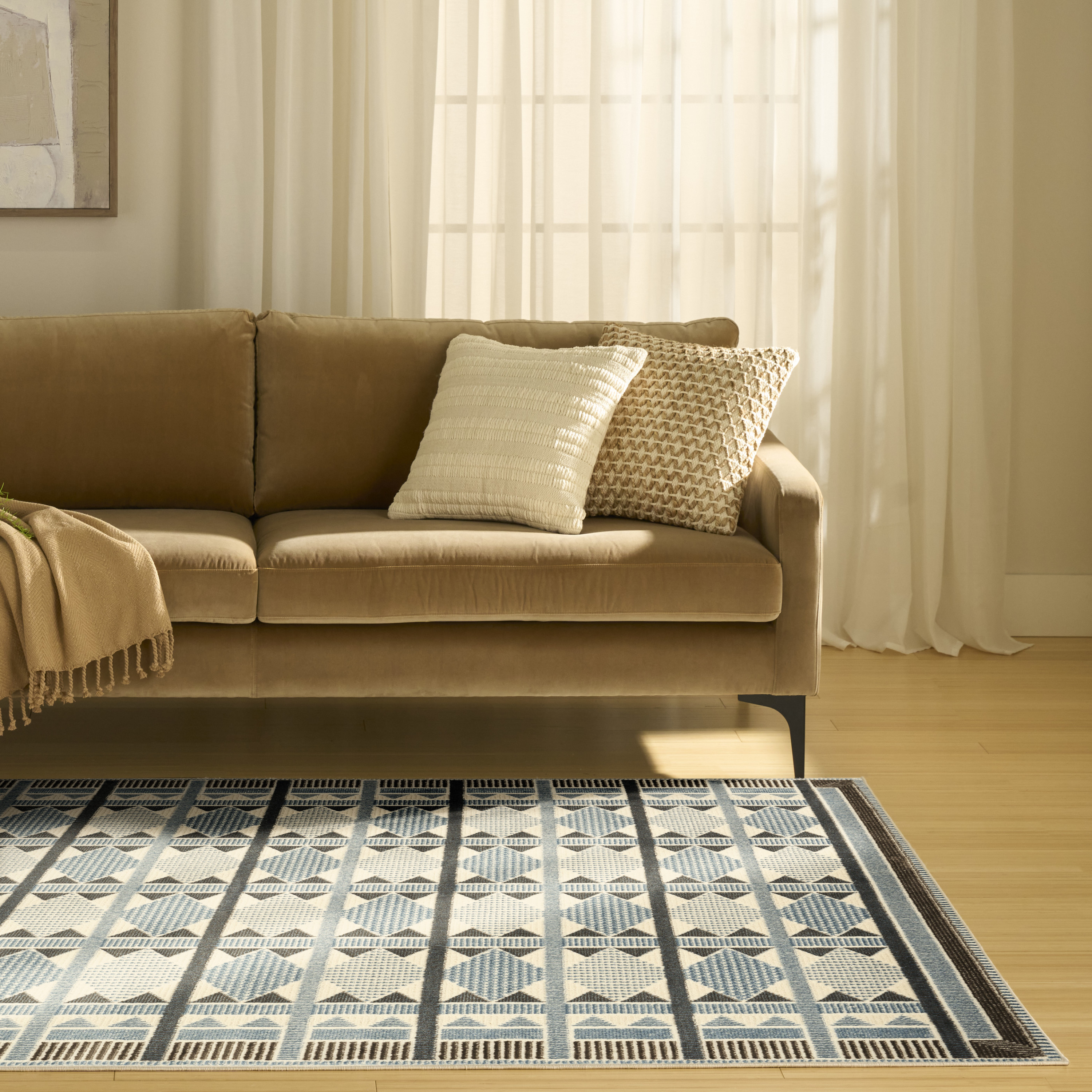 Nourison Nordic 5' x 7' Blue Modern Indoor Rug