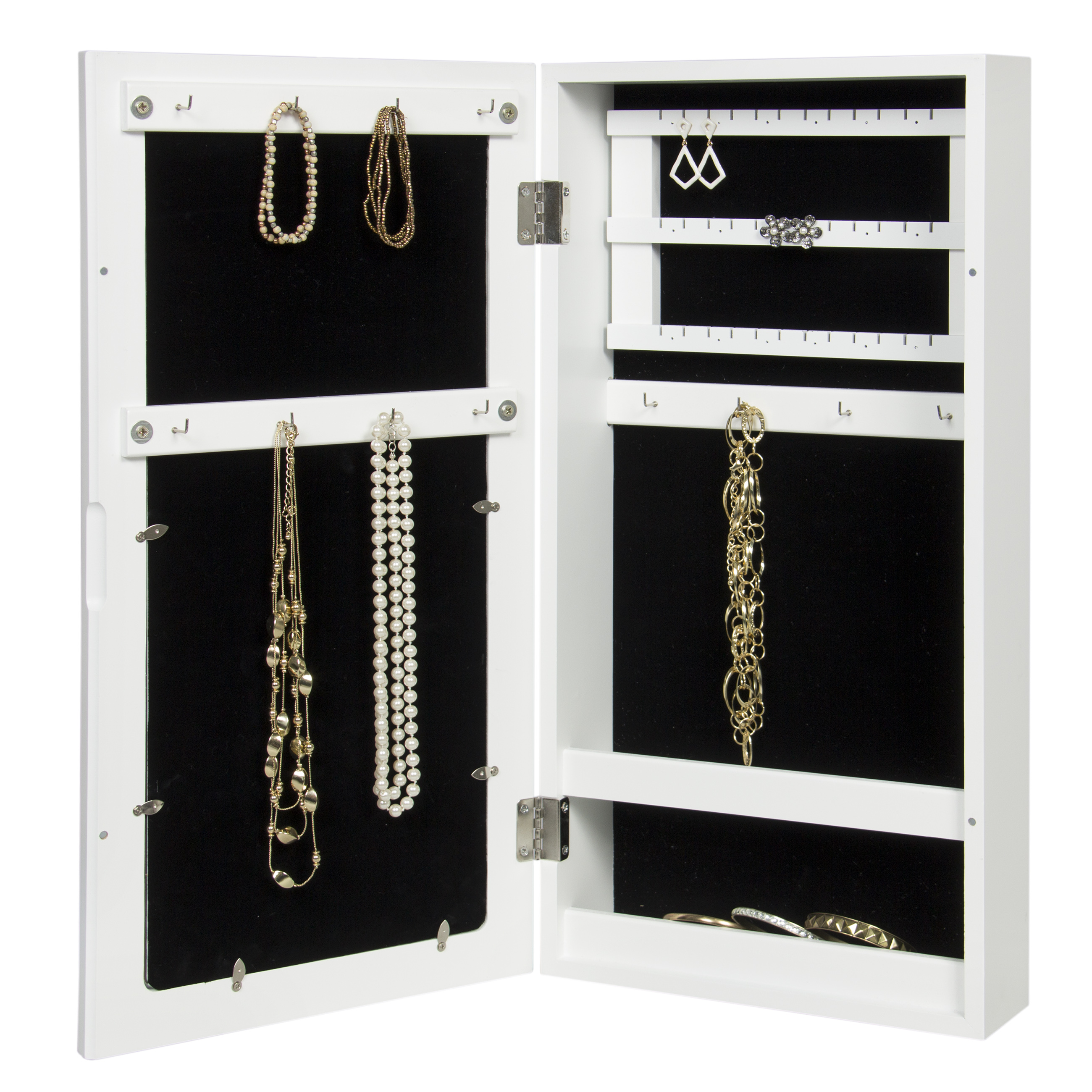 Wall Mounted Jewelry Armoire Organizer W/ 4 Picture Frames eBay