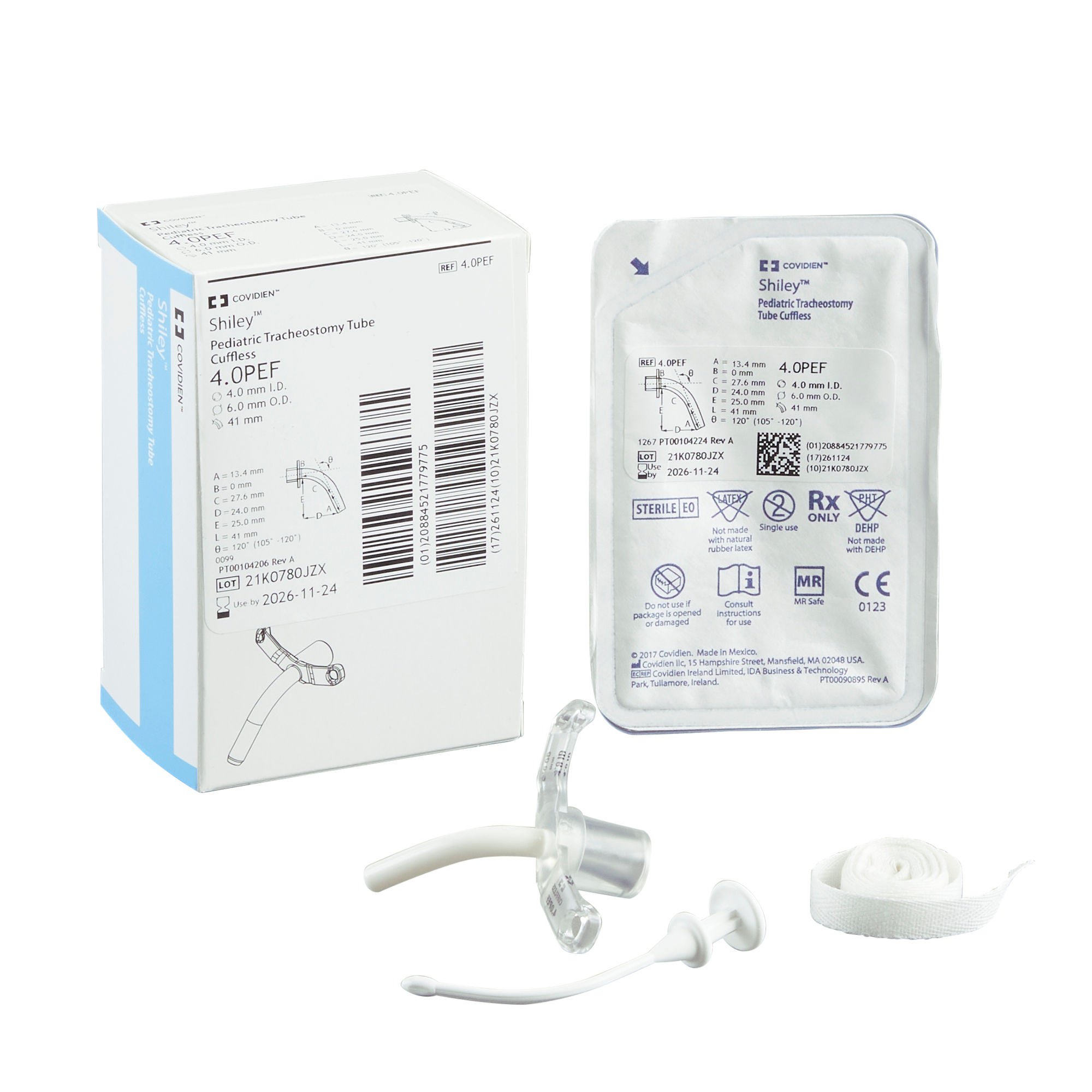Medtronic MITG TUBE, TRACH SHILEY CUFFLESS PED 4.0MM