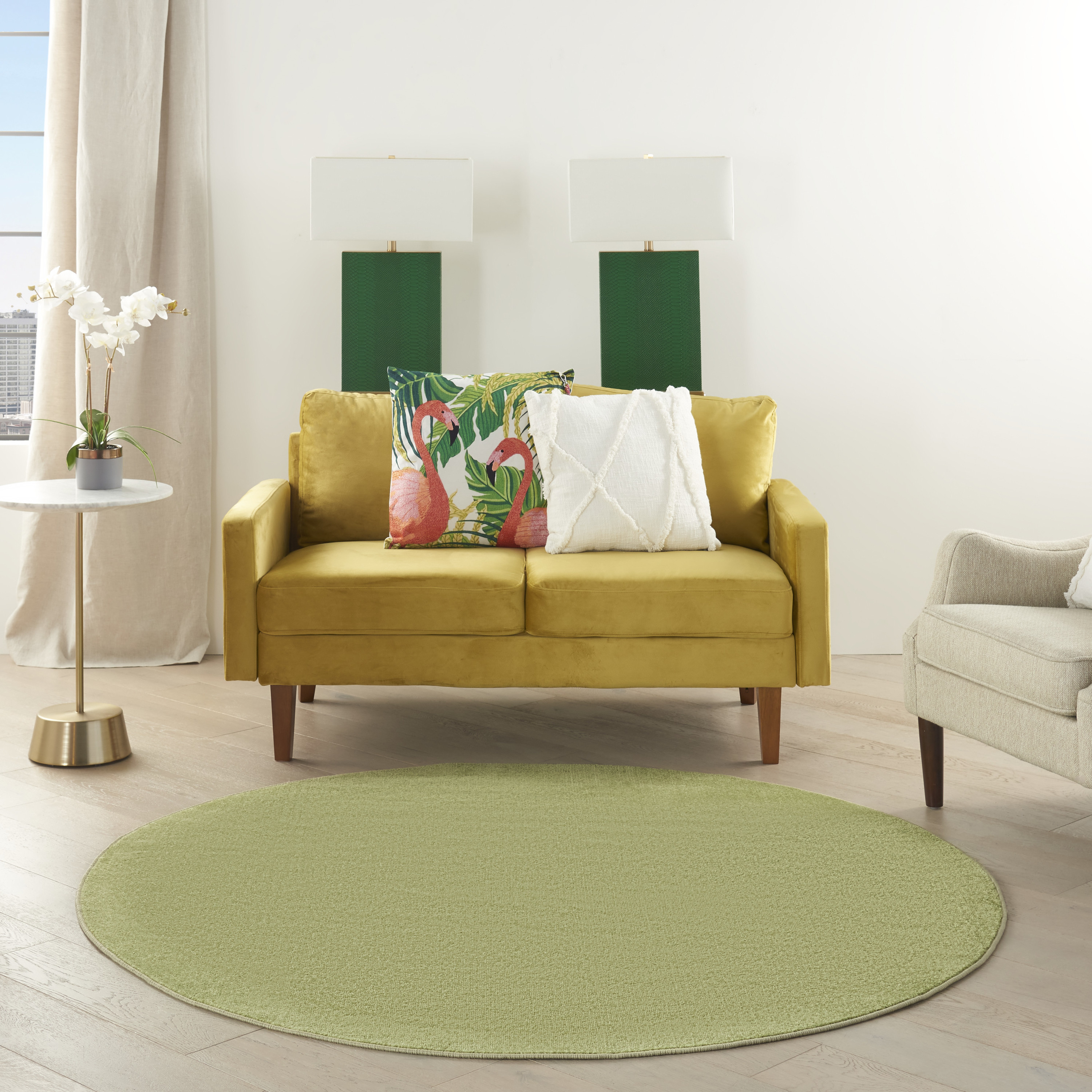 Nourison Nourison Essentials 6' x Round Green Outdoor Rug