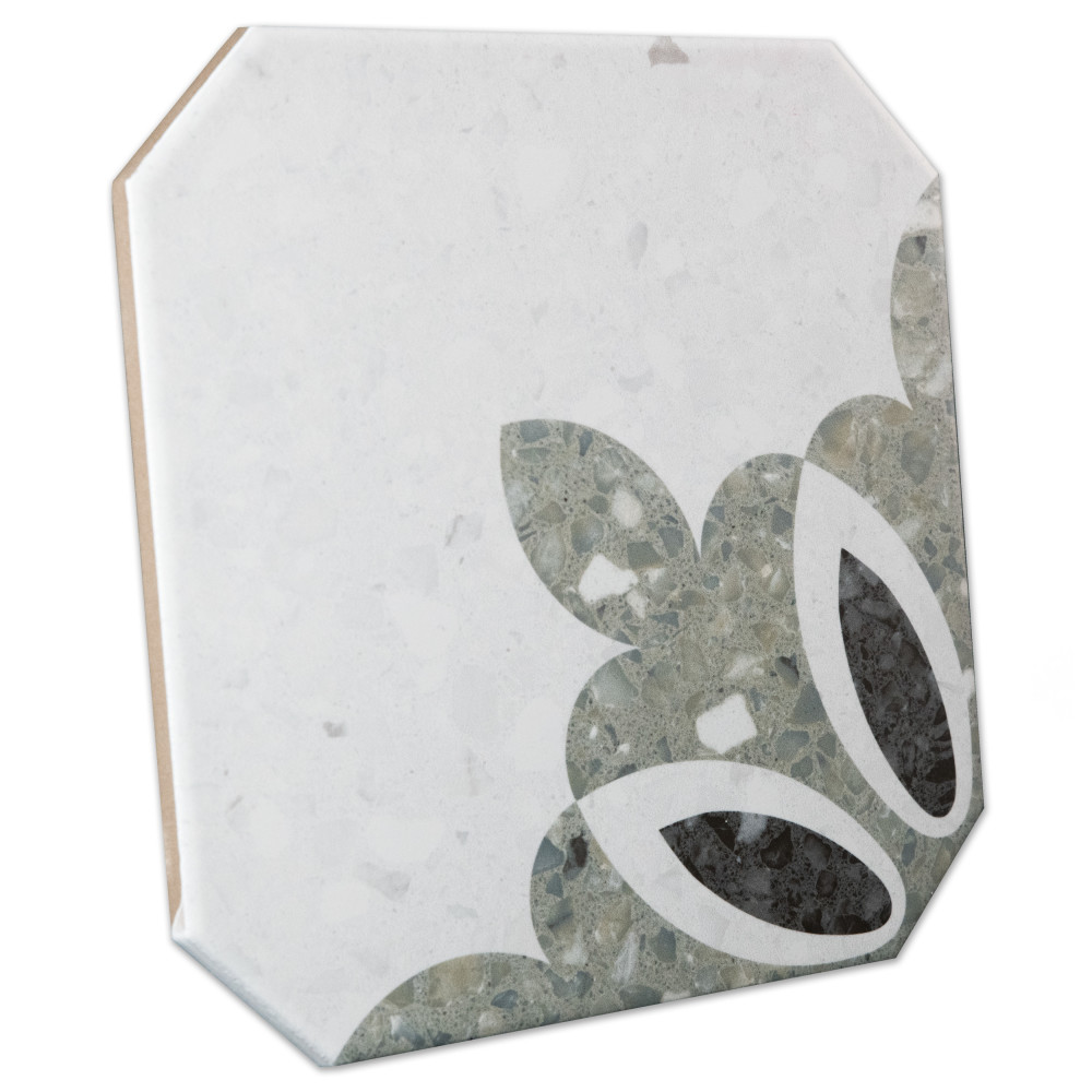 Riviera Octagon Verde with Taco Nero 7-7/8 in. x 7-7/8 in. Porcelain Floor and Wall Tile