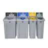 Rubbermaid Commercial, Slim Jim®, Recycling Station 1-Stream Landfill, 33gal, Resin, Gray, Square, Receptacle