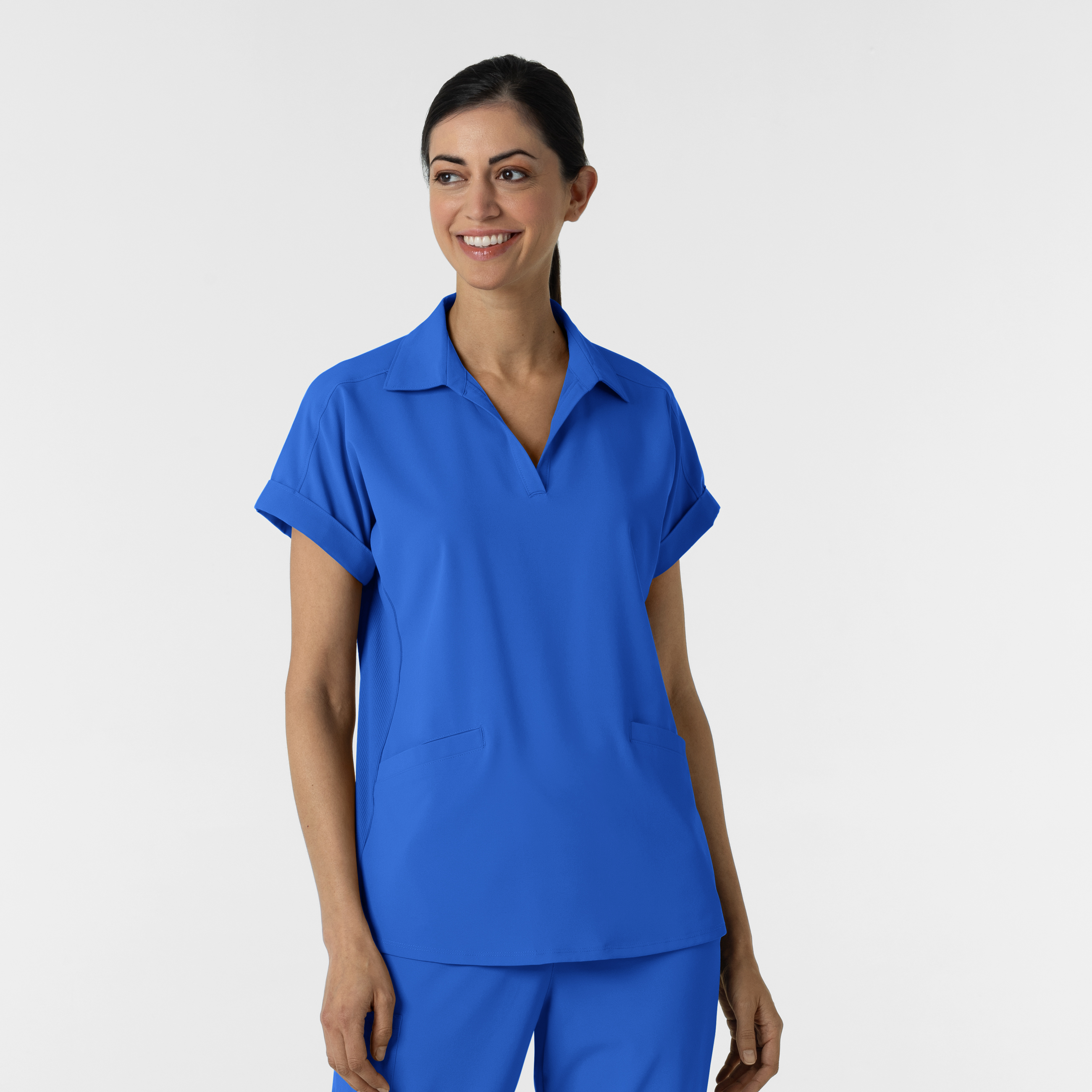 RENEW Women‘s Flex-n-Reach Collared Scrub Top-Wonder Wink