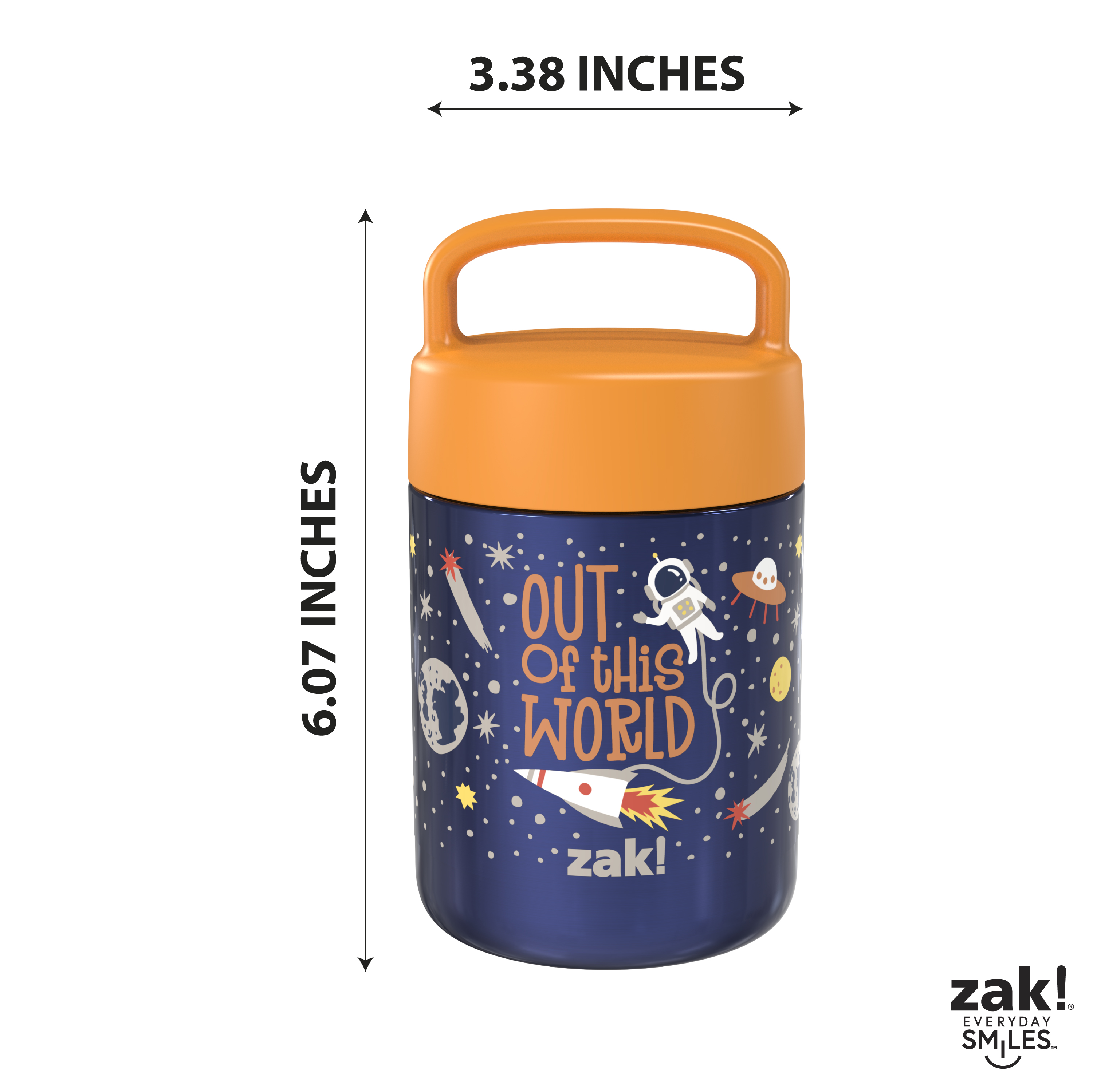 Zak Lunch! Reusable Vacuum Insulated Stainless Steel Food Container, Outer Space slideshow image 8