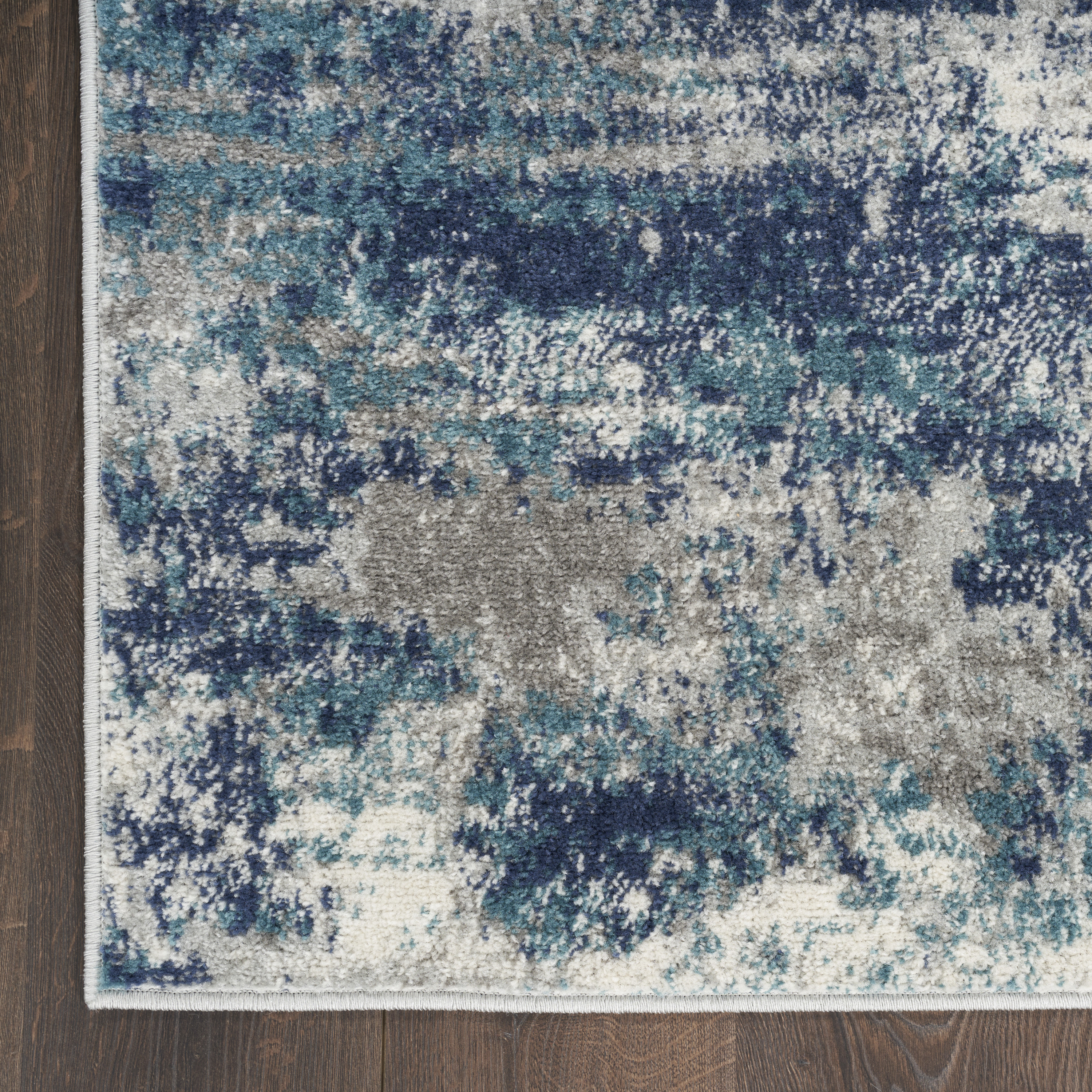 Nourison Passion 5'3" x 7'3" Ivory Teal Modern Indoor Rug