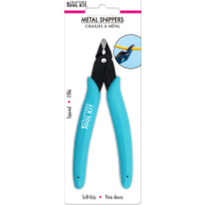 Tapered Flush-Cut Metal Snips with Soft-Grip Handle, Teal