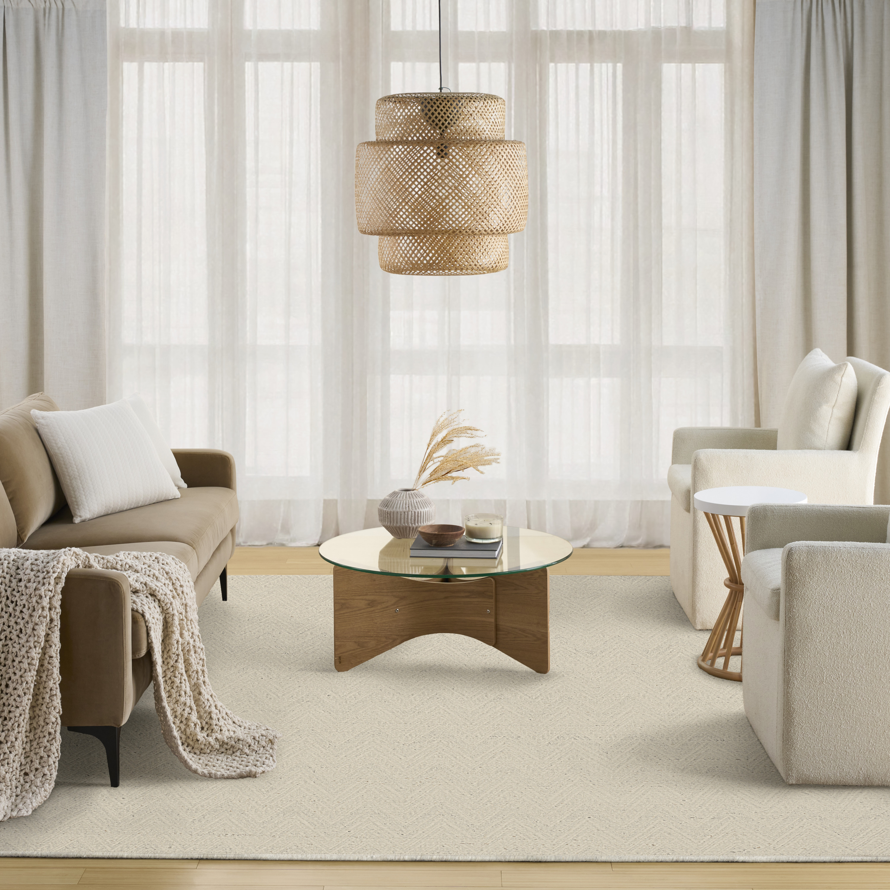 DKNY Pure Purl 7'9" x 9'9" Ivory Modern Indoor Rug
