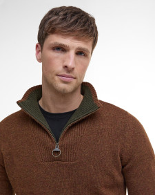 Nelson Essential Half-Zip Jumper Dark Sand