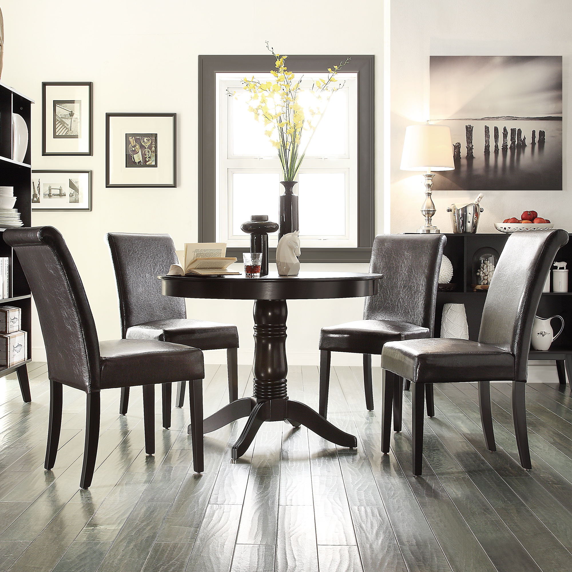 Faux Leather 5-Piece Dining Set