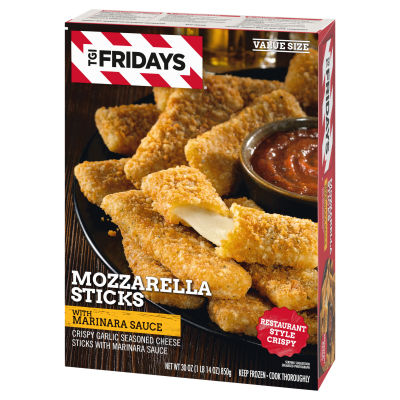TGI Fridays Mozzarella Sticks Value Size with Marinara Sauce, 30 oz Box