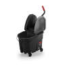 Rubbermaid Commercial, WaveBrake, 35qt, Mop Bucket w/ Downpress Wringer, Black