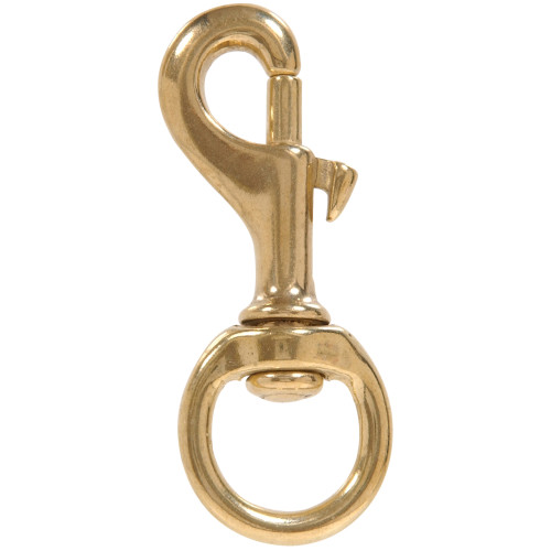 Hardware Essentials Round Swivel Eye Solid Brass Bolt Snap 13/16
