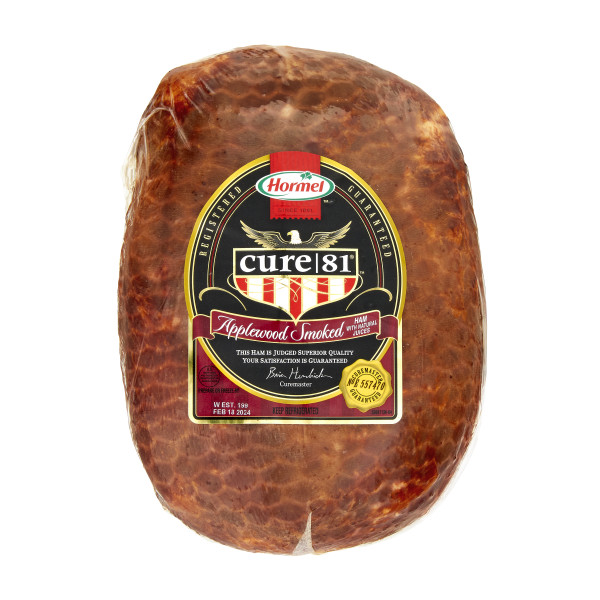 CURE 81(r) Applewood Smoked Ham with Natural Juices, Whole, 2 pc . C1CB - Front Center Inner Pack (Hi Res)