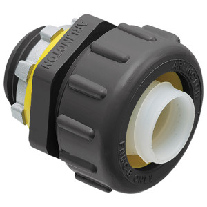 Liquid Tight Connector, UV-Rated Plastic, Straight, Black, 2 in.