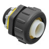 Liquid Tight Connector, UV-Rated Plastic, Straight, Black, 2 in.
