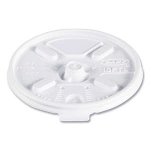 Dart, Lift n' Lock Plastic Hot Cup Lids, Fits 10 oz Cups, White