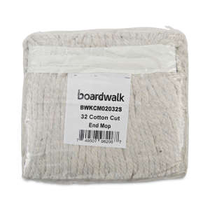 Boardwalk, Cotton Cut-End Wet Mop Head with 1" Headband, #32, White