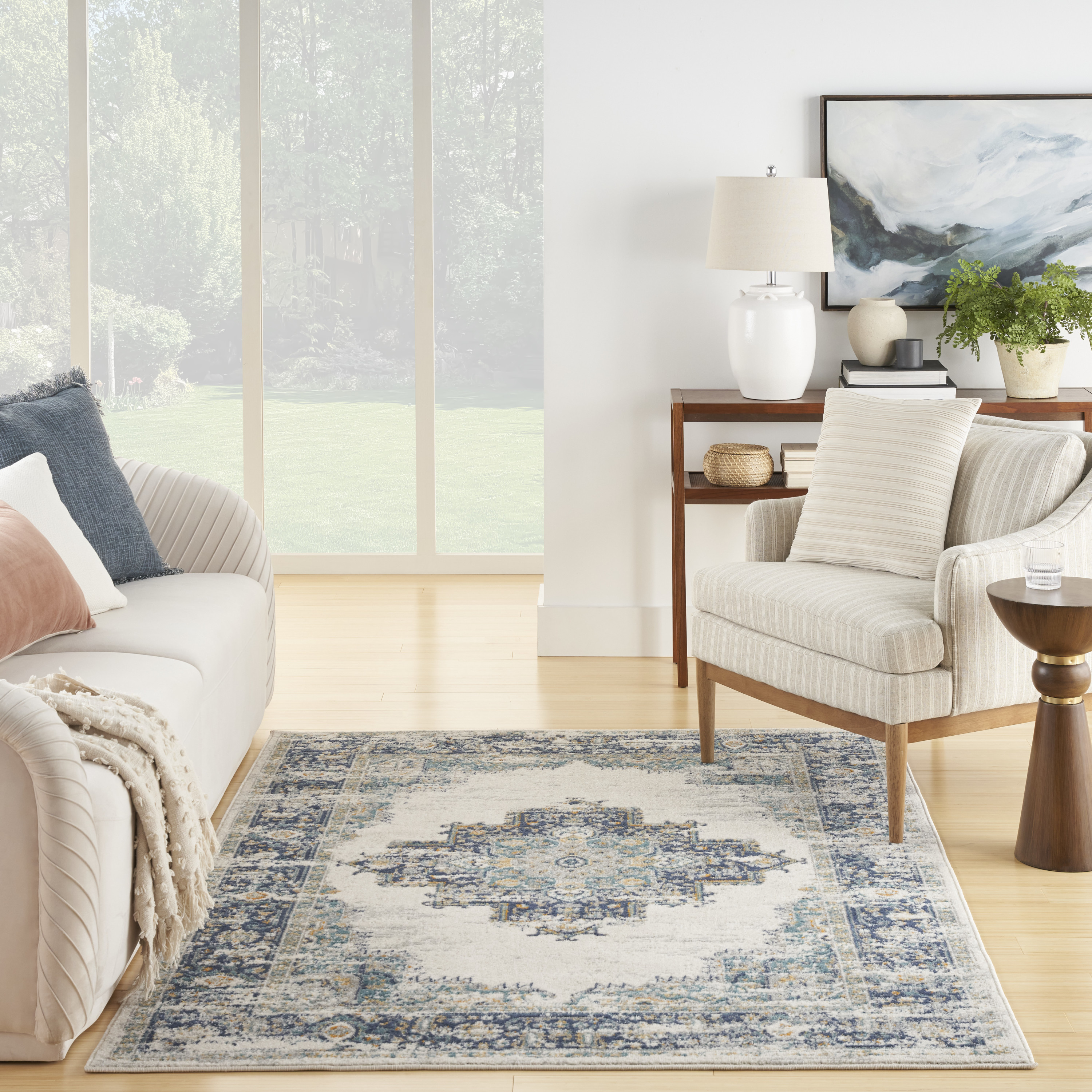 Nourison Passion 8' x 10' Ivory Grey Blue Vintage Indoor Rug