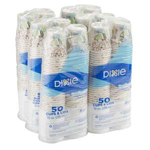 Dixie, PerfecTouch, 10 oz Insulated Hot Cup & Lid Set, White