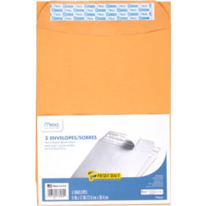 Press-It Seal-It&reg; Envelopes, 9" x 12", Pack of 5