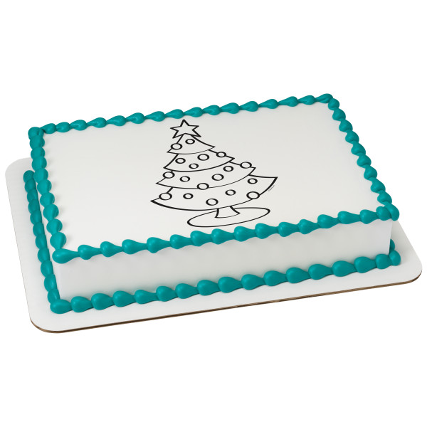 Paintable Christmas Tree PhotoCake® Edible Image®