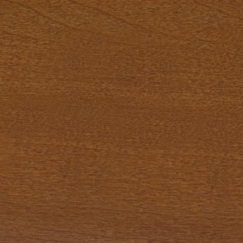 Medium-brown stained wood panel (horizontal grain) â€” filling the frame and showing subtle texture â€” lying flat under even, neutral indoor lighting, resembling a tabletop or cabinet face.