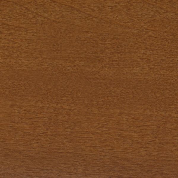 Medium-brown stained wood panel (horizontal grain) — filling the frame and showing subtle texture — lying flat under even, neutral indoor lighting, resembling a tabletop or cabinet face.