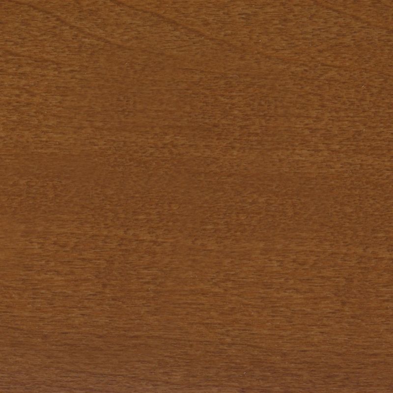 Medium-brown stained wood panel (horizontal grain) â€” filling the frame and showing subtle texture â€” lying flat under even, neutral indoor lighting, resembling a tabletop or cabinet face.