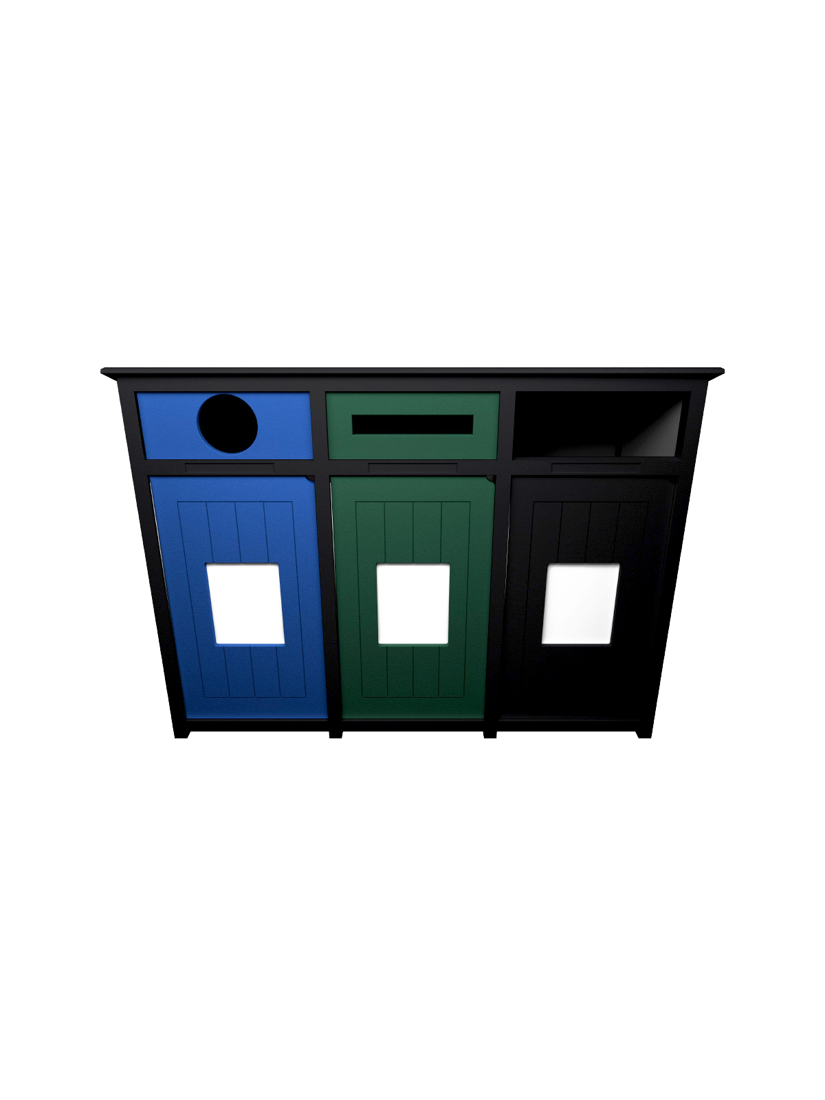 AURA – Triple – Unit – Circle-Slot-Full – Black-Grey-Blue-Green