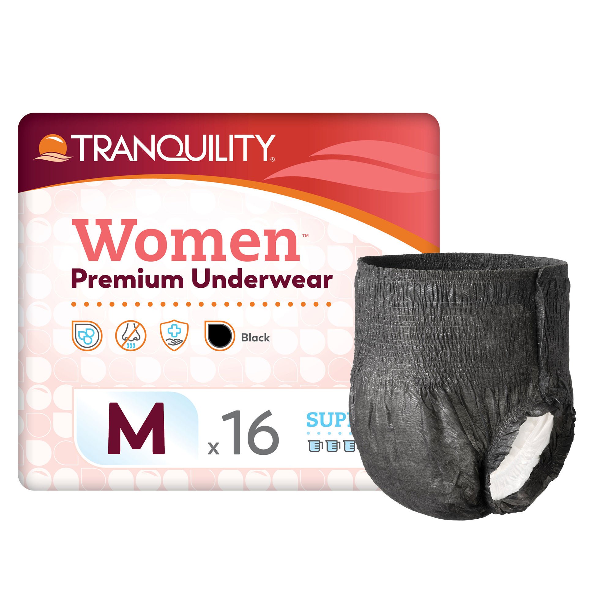 Absorbent Underwear Tranquility® Pull On with Tear Away Seams Adult Medium Female Disposable Heavy Absorbency