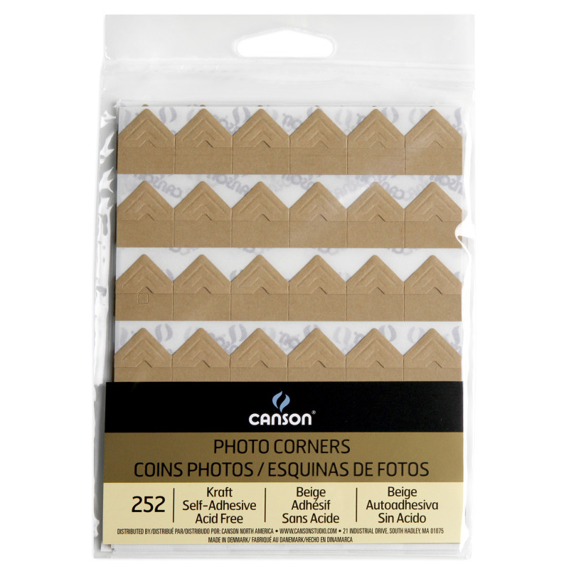 Canson Self-Adhesive Photo Corners, Kraft, Set of 252