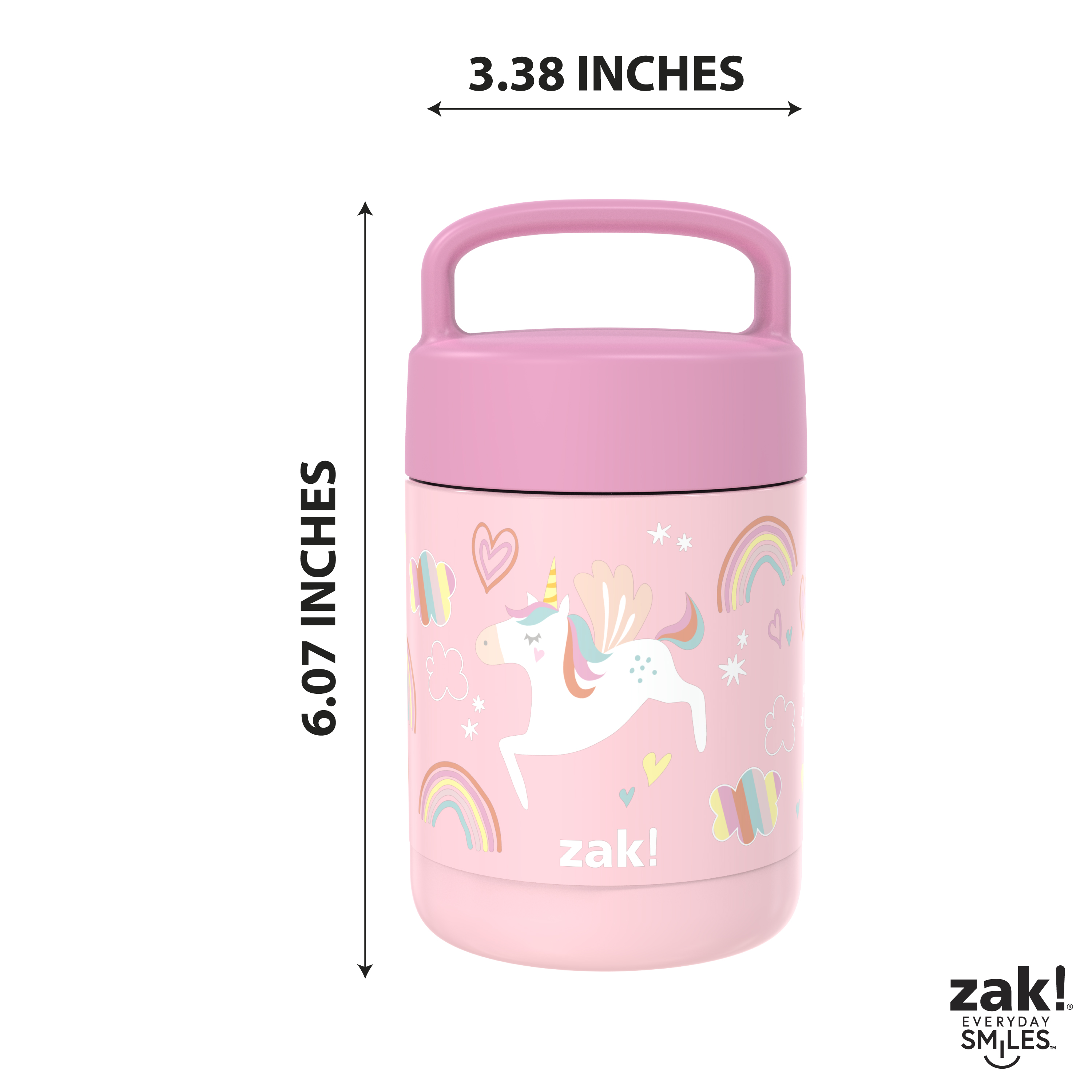 Zak Lunch! Reusable Vacuum Insulated Stainless Steel Food Container, Unicorns slideshow image 9