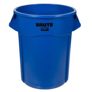 Rubbermaid Commercial, VENTED BRUTE, 55 gal, Resin, Blue, Round, Receptacle