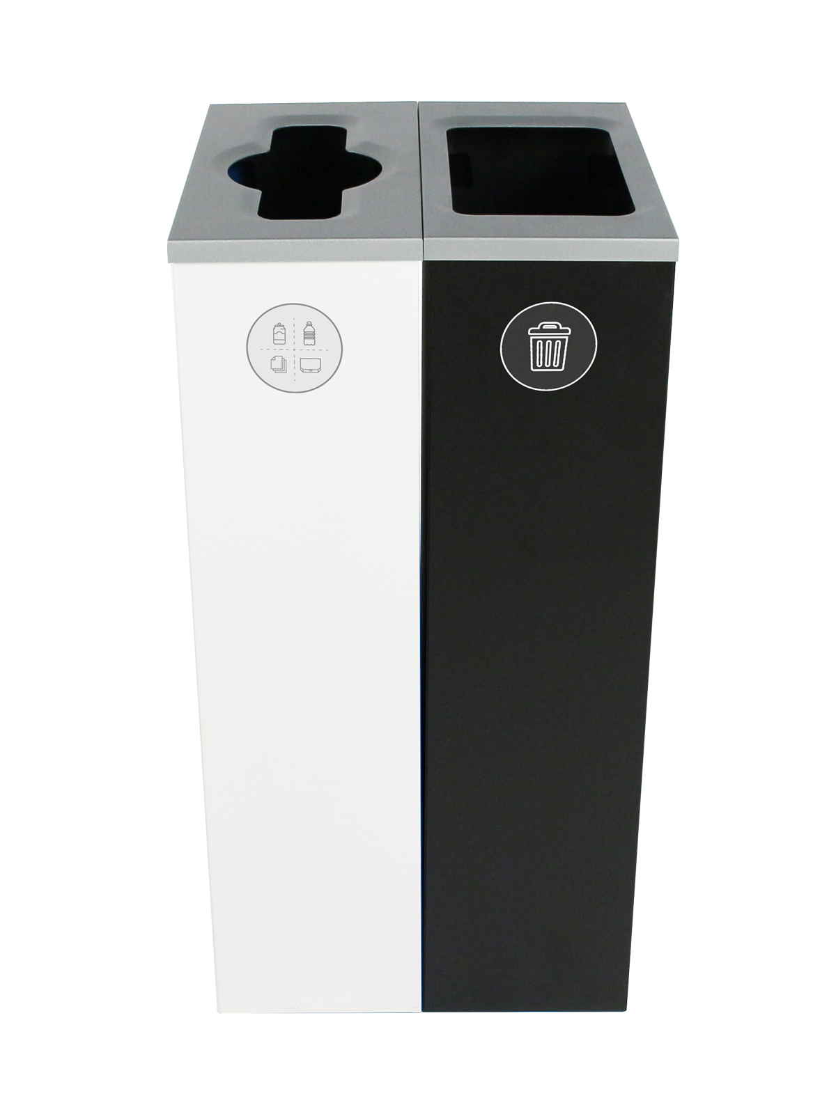 SPECTRUM – Double – Kit – Mixed Recyclables-Waste – Mixed-Full – White-Black