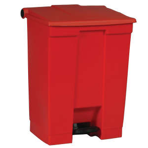 Rubbermaid Commercial, Legacy, 18gal, Plastic, Red, Rectangle, Receptacle