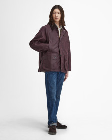Oversized Bedale Waxed Jacket Bordeaux