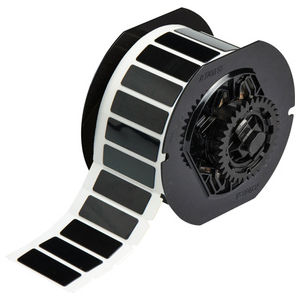 B30 Series Raised Panel Polyester Labels, 0.59" H x 1.77" W, Roll of 450 Labels, Black