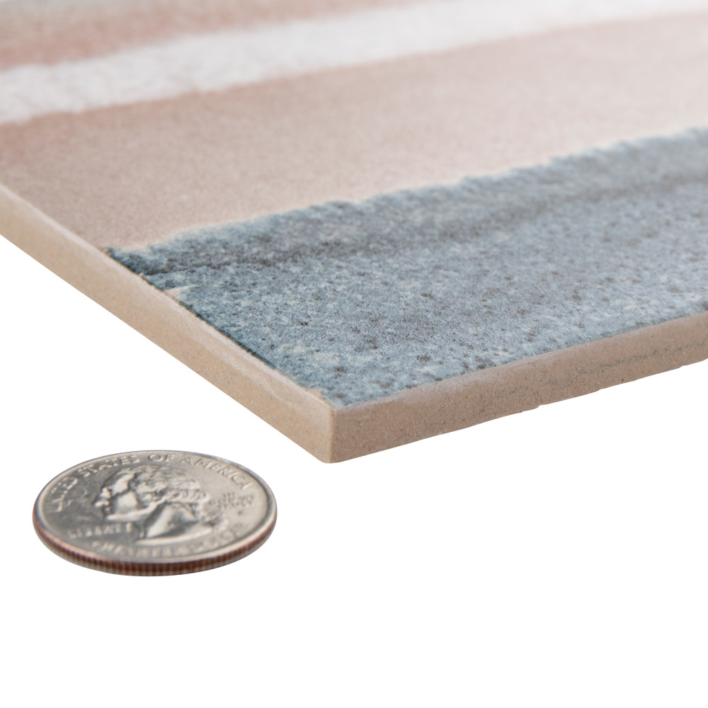 Matter Canvas Taupe Blue 6 in. x 6 in. Porcelain Floor and Wall Tile