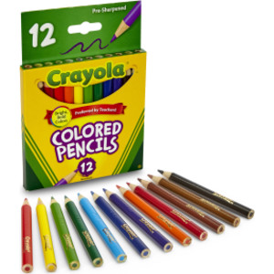 Short Colored Pencils, Pack of 12