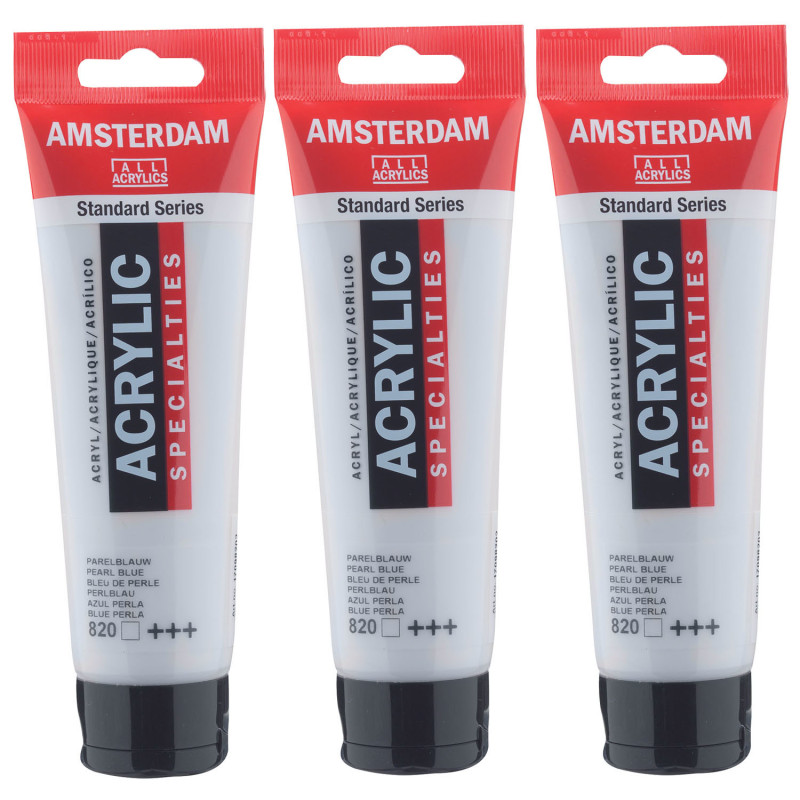 Standard Acrylic Paint, 120ml, Pearl Blue 820, Pack of 3