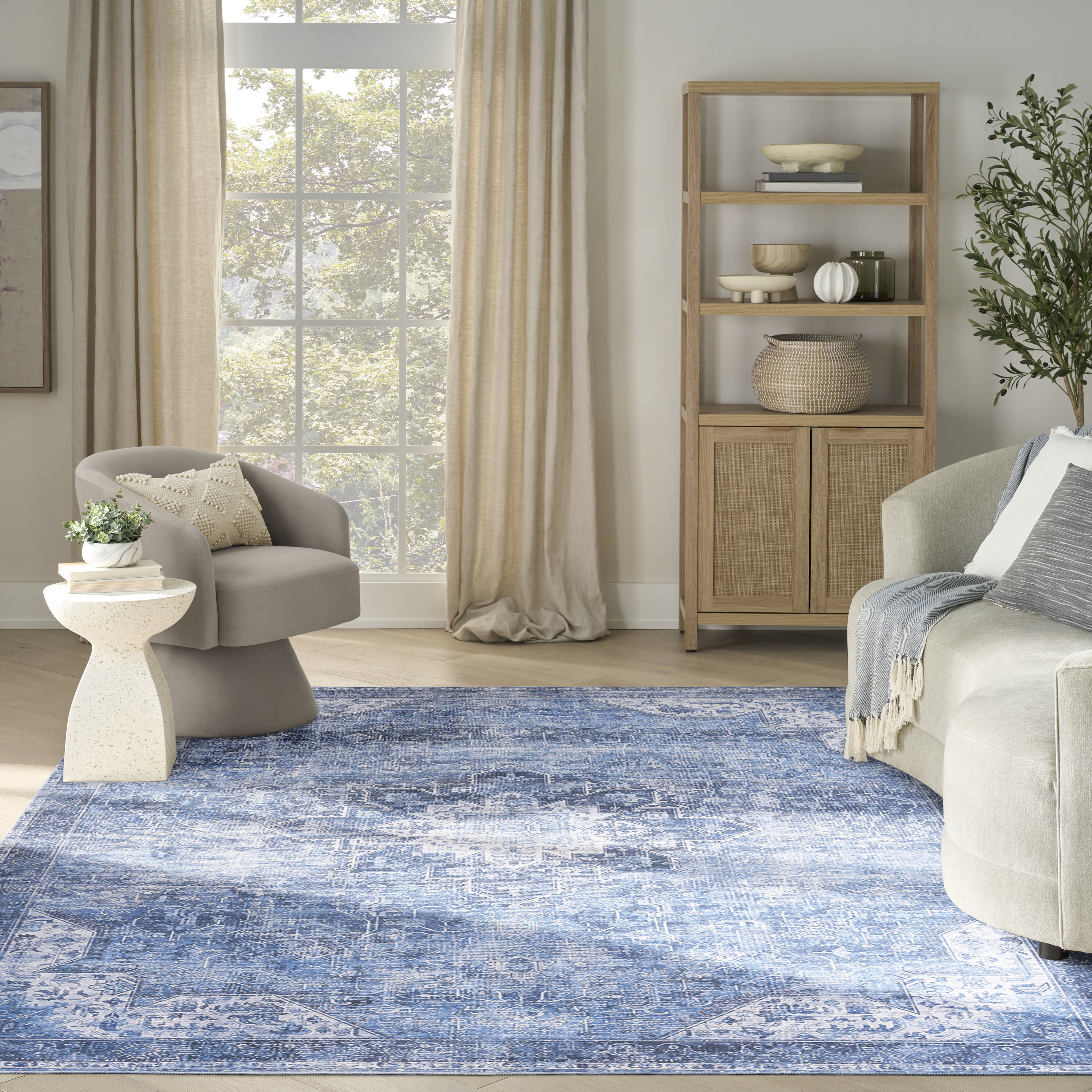 Nourison Nourison Washables 8' x 10' Blue Vintage Indoor Rug