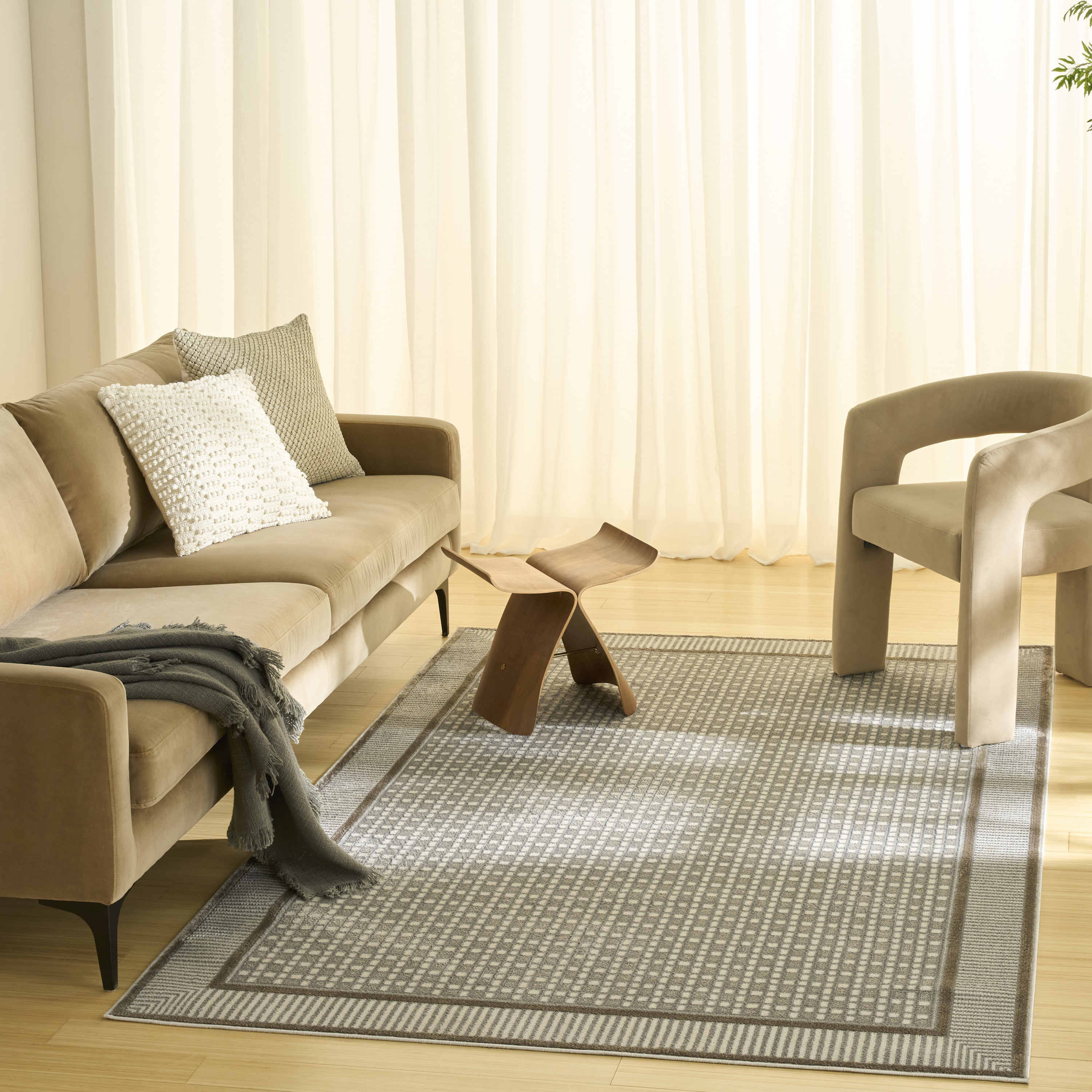 Nourison Nordic 5' x 7' Ivory Grey Modern Indoor Rug