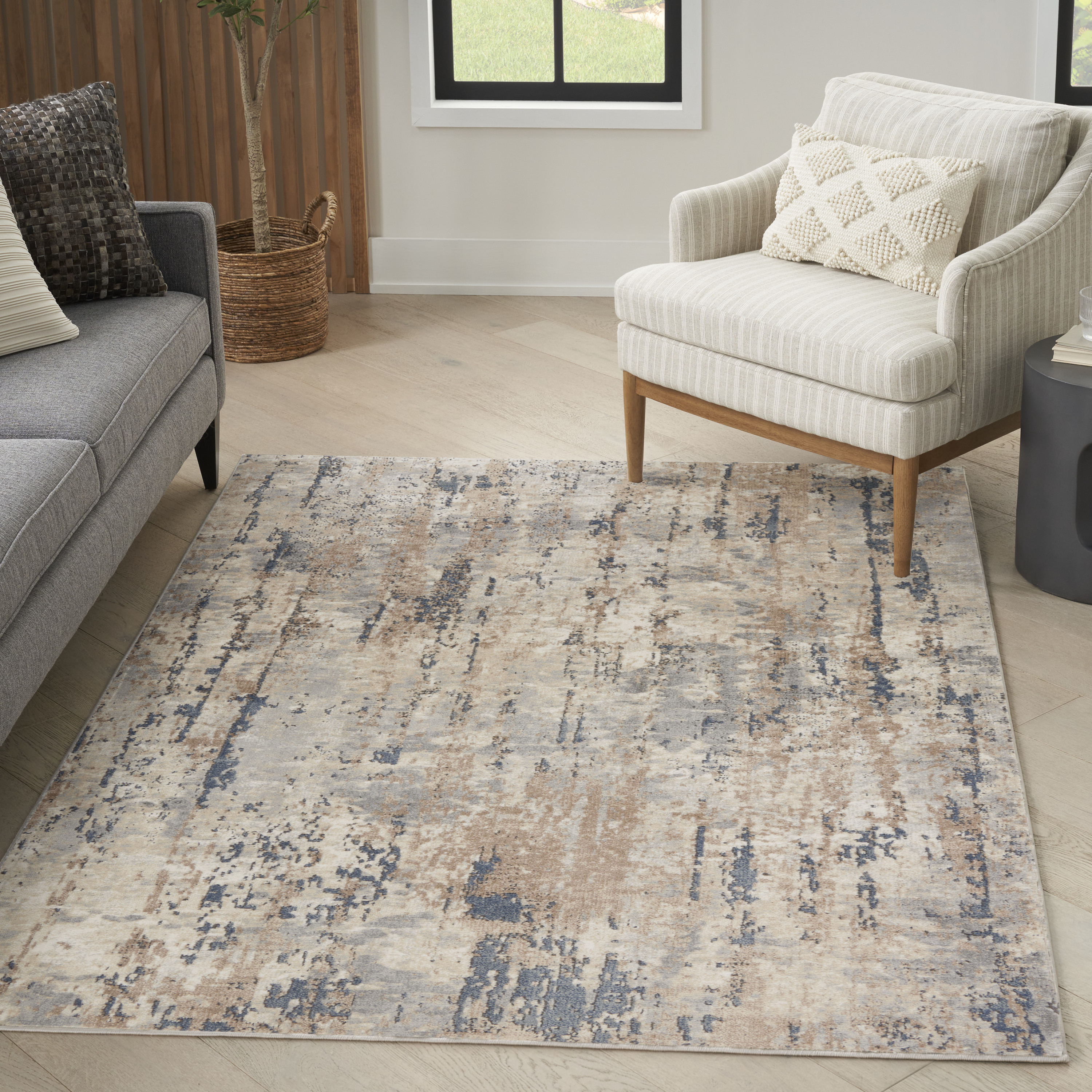 Nourison Quarry 5'3" x 7'3" Beige Grey Modern Indoor Rug