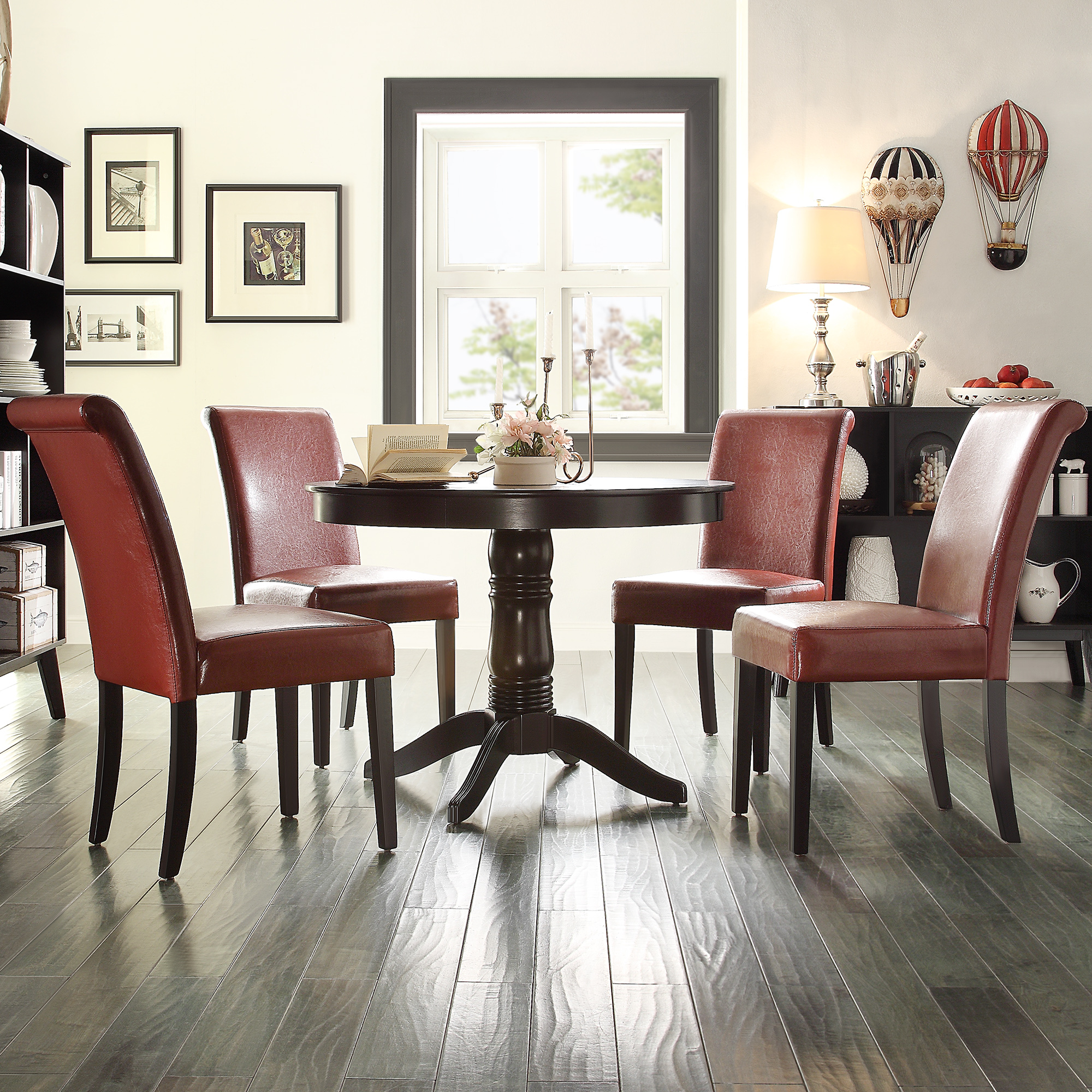 Faux Leather 5-Piece Dining Set